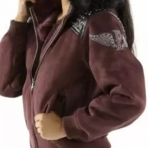 Maroon Pelle Pelle Airborne Shearling Hoodie Jacket