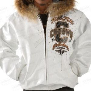 Pelle Pelle Chi-Town Hooded Fur White Jacket