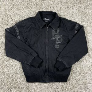 Pelle Pelle Chicago Tribute Rhine Stone Leather Bomber Jacket