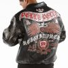 Pelle Pelle Mens All For One One For All Black Leather Jacket