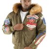 Pelle Pelle Mens American Bruiser Olive Cotton Jacket