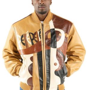 Pelle Pelle Mens Biker Bomber Brown Leather Jacket