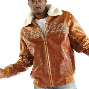 Pelle Pelle Mens Crocodile Skin Leather Jacket