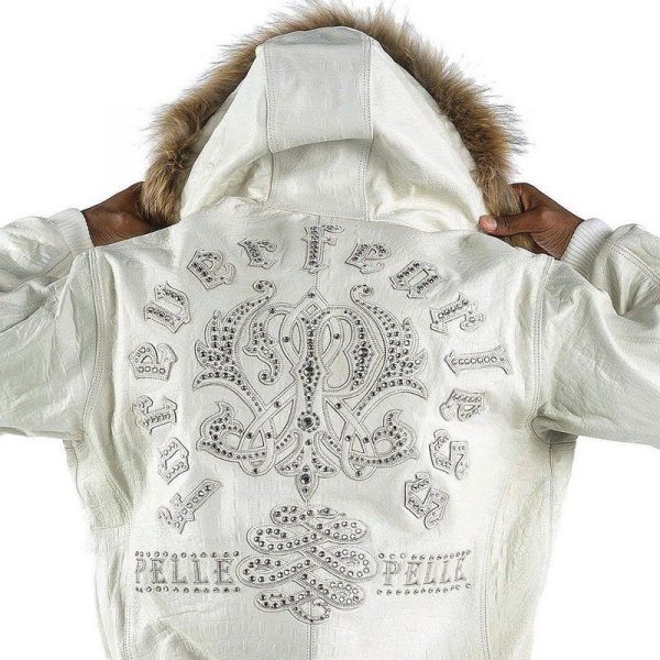 Pelle Pelle Mens Forever Fearless White Leather Jacket