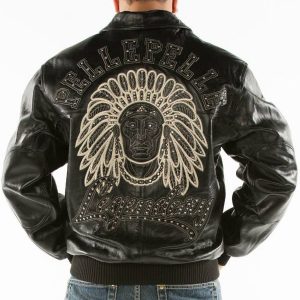 Pelle Pelle Mens Indian Legendary Black Leather Jacket