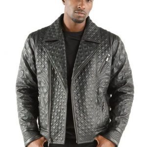 Pelle Pelle Mens Lapel Style Black Leather Jacket