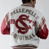 Pelle Pelle Mens White & Red Original Leather Jacket