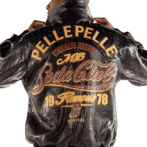 Pelle Pelle Mens World Finest Soda Club Black Leather Jacket