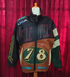 Pelle Pelle Multicolor Vintage USA Racing Leather Jacket
