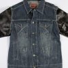 Pelle Pelle Womens Blue With Black Sleeves Denim Jacket