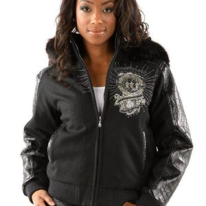 Pelle Pelle Womens Vintage Varsity Black Leather Jacket