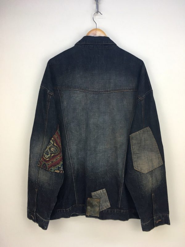 Vintage 90s Pelle Pelle Marc Buchanan Patchwork Denim Jacket