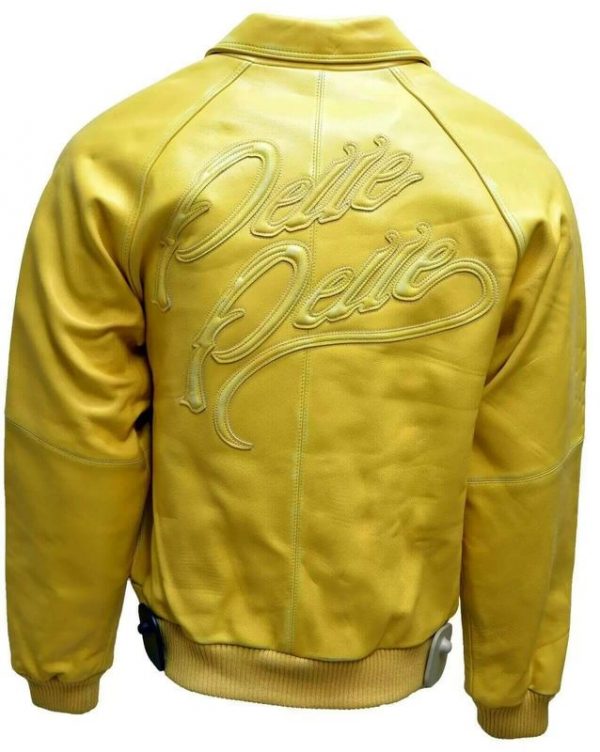 Yellow Pelle Pelle Bomber Leather Jacket