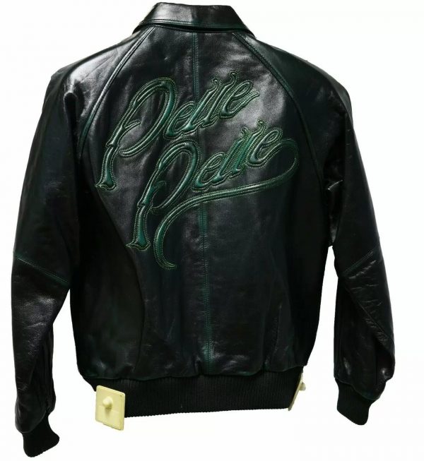 Black Green Pelle Pelle Leather Jacket