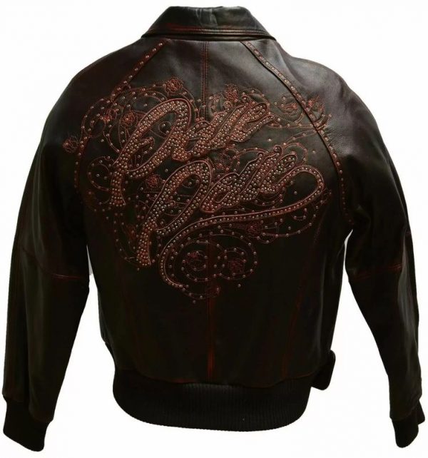 Pelle Pelle Mens Vintage Brown Embroidered Leather Jacket