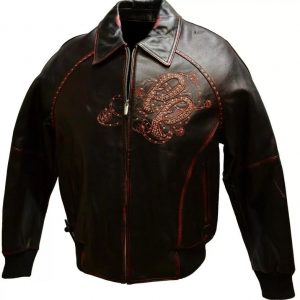 Pelle Pelle Mens Vintage Brown Embroidered Leather Jacket