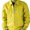 Pelle Pelle Pick Stitch Basic Yellow Leather Jacket
