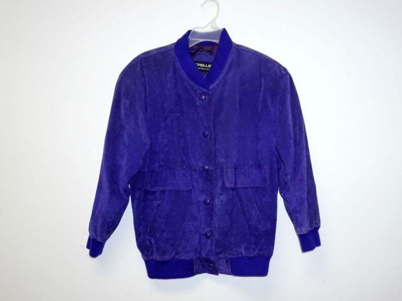 Pelle Pelle Vintage Purple Suede Bomber Jacket