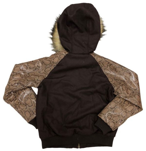 Pelle Pelle Womens Espresso Snake Print Wool Jacket