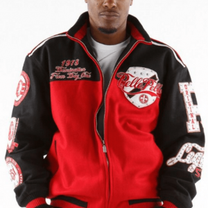 Pelle Pelle World Red and Black Varsity Jacket