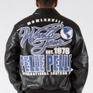 pelle pelle world tour black plush metallic mens jacket 2