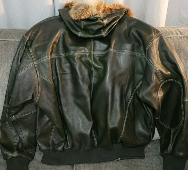 Pelle Pelle Black Fur Hooded Leather Jacket