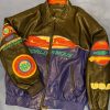 Pelle Pelle Marc Buchanan Vintage Green and Blue Leather Jacket