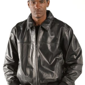 Pelle Pelle Mens Basic Black Leather Jacket