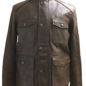 Pelle Pelle Men's Leather Insulated Brown Coat 