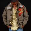 Pelle Pelle Mens Vintage Beige Cotton Long Jacket