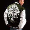 Pelle Pelle Mens World Famous Green Varsity Jacket