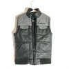 Pelle Pelle Womens Black Embroidered Zip Vest