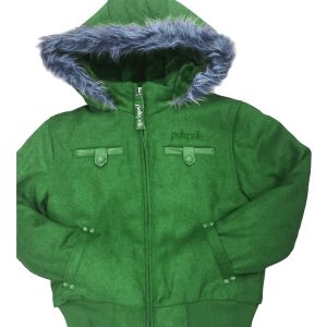 Pelle Pelle Kids Hooded Green Bomber Jacket