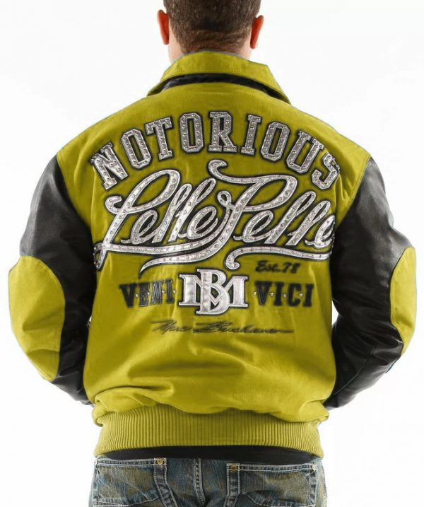 Pelle Pelle Mens 1978 Notorious Yellow Varsity Jacket