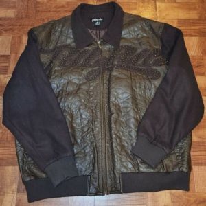 Pelle Pelle Mens Brown Letterman Leather Jacket