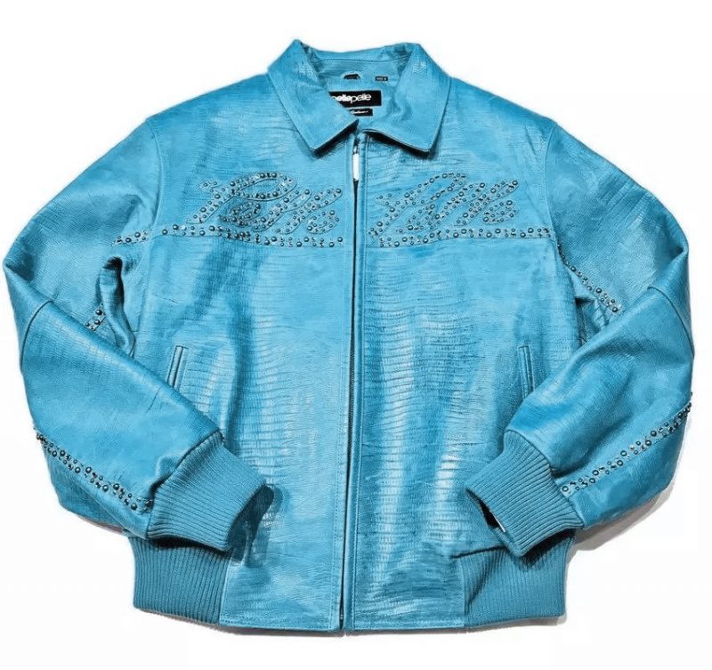 Pelle Pelle Mens Marc Buchanan Turquoise Signature Jacket