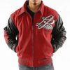 Pelle Pelle Mens Royal Red and Black Varsity Jacket