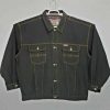 Pelle Pelle Men's Vintage Black Button Up Lined Denim Jacket