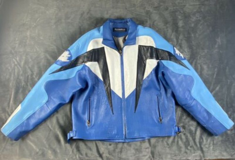 Pelle Pelle Vintage Marc Buchanan Blue Leather Jacket  