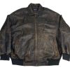 Pelle Pelle Vintage Marc Buchanan Brown Embossed Leather Jacket 