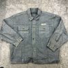 Pelle Pelle Vintage Mens Marc Buchanan Light Gray Denim Jacket