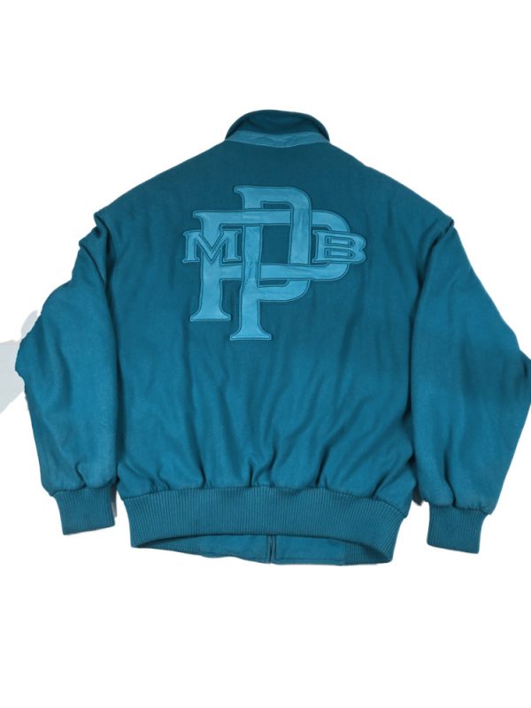 Pelle Pelle Womens 1978 Turquoise Wool Varsity Jacket