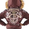 Pelle Pelle Womens Dynasty Maroon Hooded Jacket