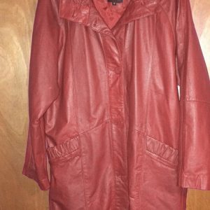 Pelle Pelle Womens Light Red Long Leather Coat