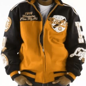 Pelle Pelle World Mustard and Black Varsity Jacket