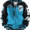 Pelle Pelle World Turquoise and Black Varsity Jacket