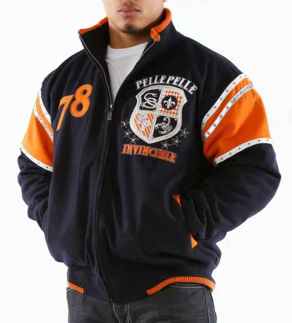 Navy Orange Pelle Pelle Invincible Wool Jacket