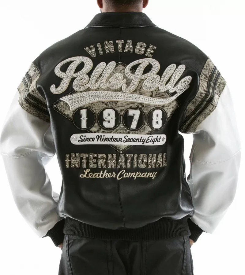 Pelle Pelle Black White Major League Leather Jacket