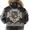 Pelle Pelle Crest Black Leather Jacket With Fur Collar