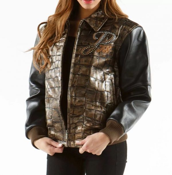 Pelle Pelle Exotic Studded Brown Black Jacket